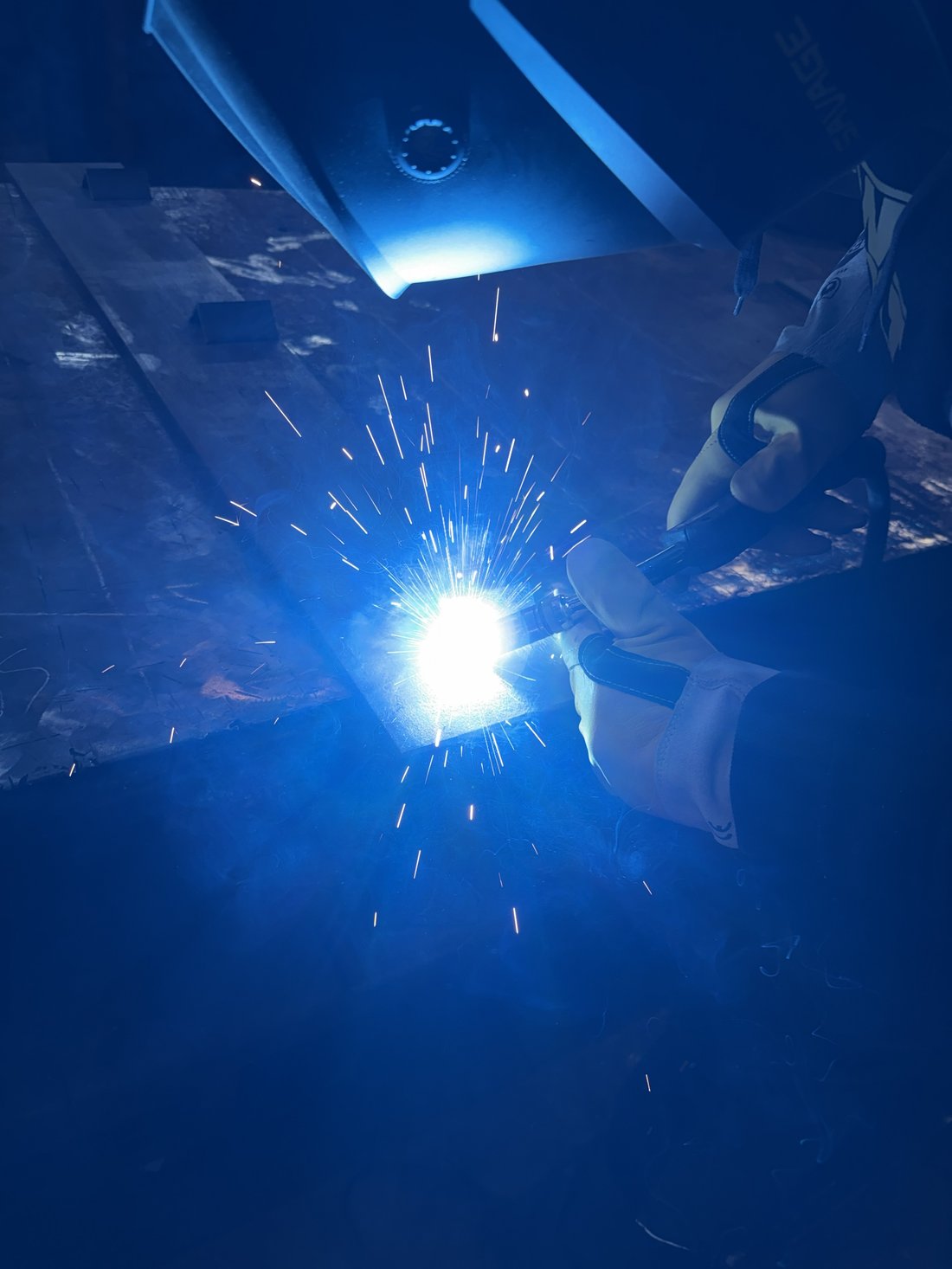 Welder at work in the Lordran Forge workshop